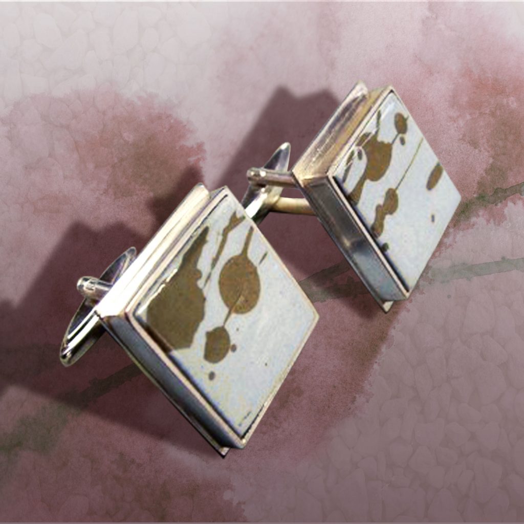 Manschettenknöpfe_Porzellan_braun_blau