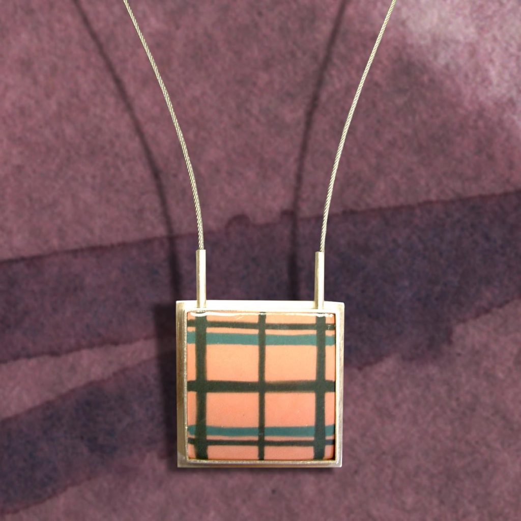 Kette Porzellan rosa kariert