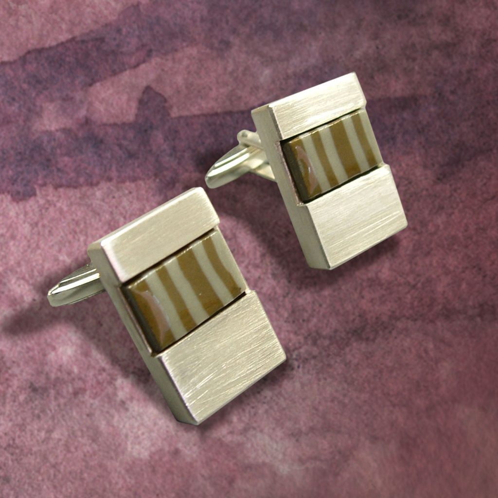 Manschettenknöpfe-Porzellan-Braun