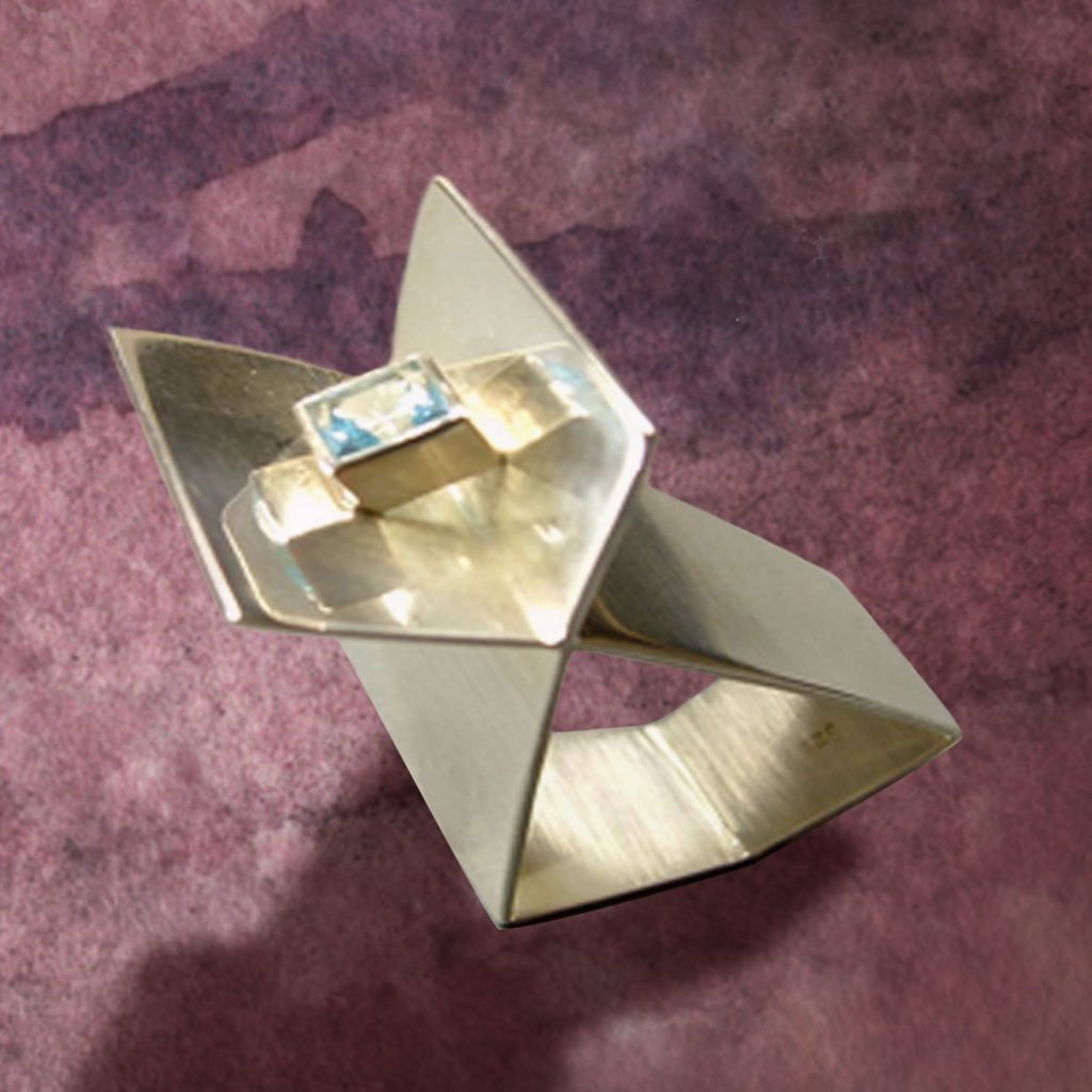 Kaleidoskop Ring Topas blau