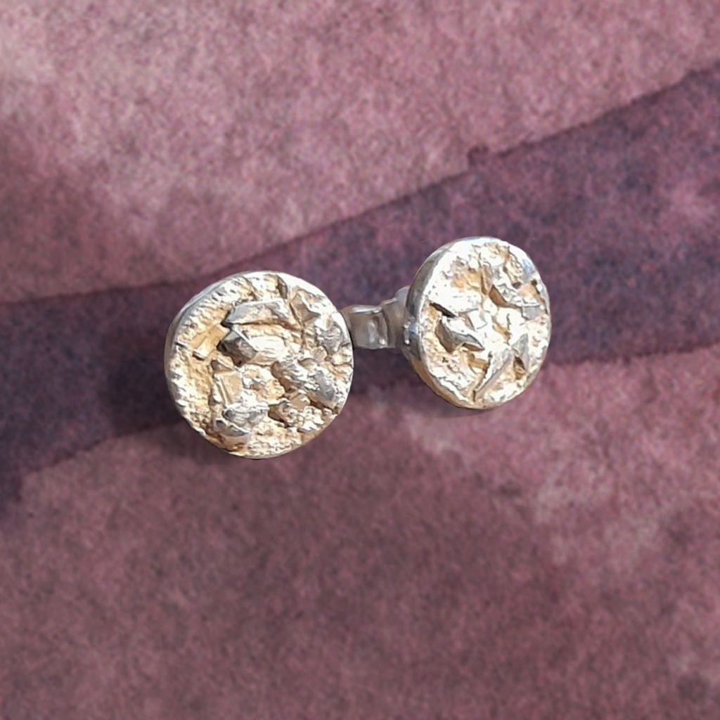 Ohrstecker Silber Goldelemente rund