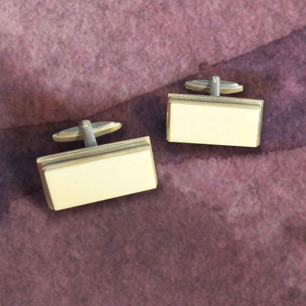 Manschettenknöpfe Silber Bein eckig