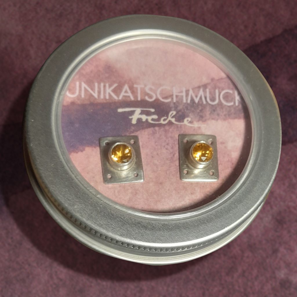 Ohrstecker Silber Citrin _in Dose