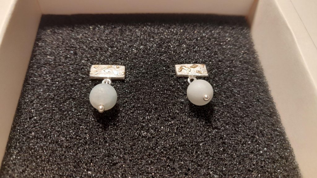 Ohrstecker Silber Gold Amazonit 2