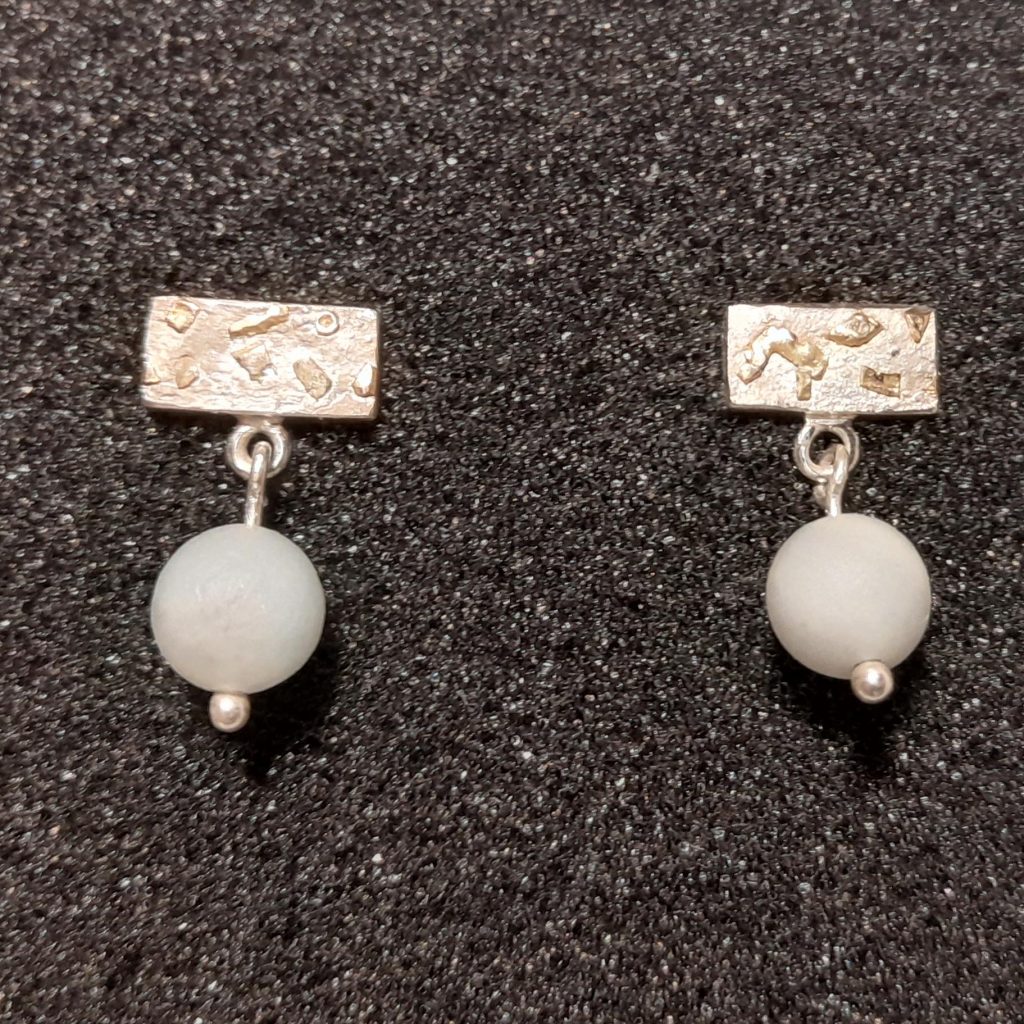 Ohrstecker Silber Gold Amazonit 4