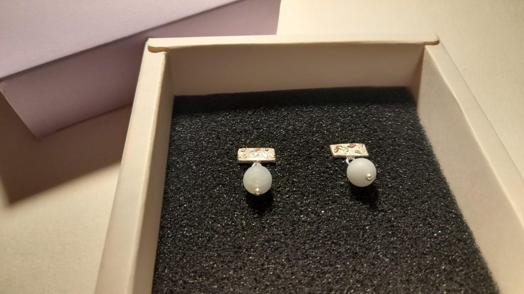 Ohrstecker Silber Gold Amazonit 5