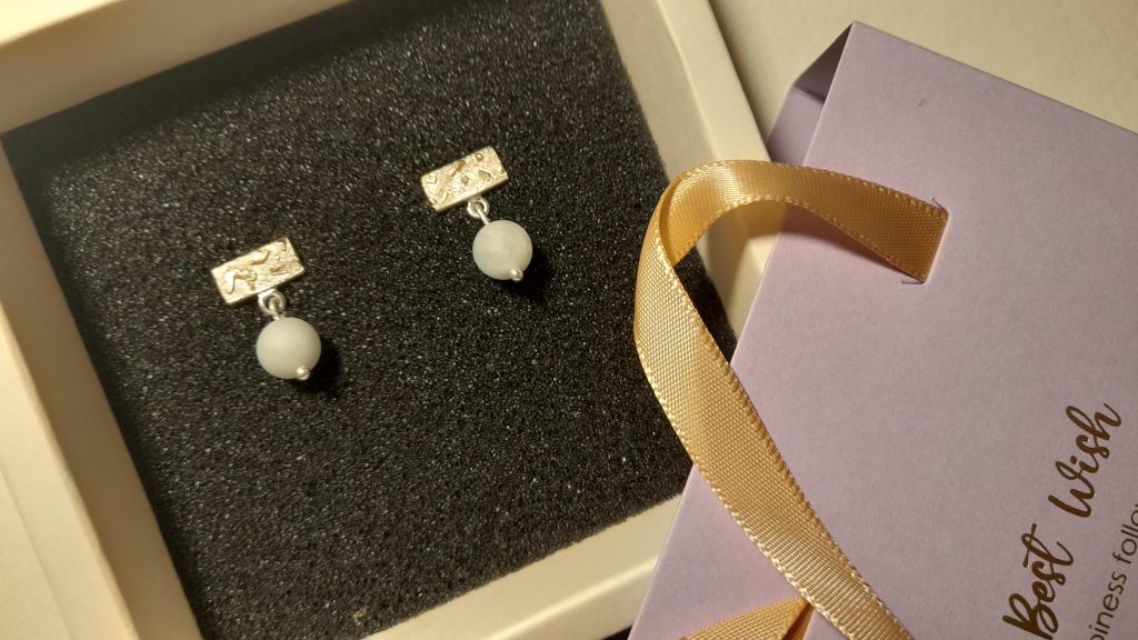 Ohrstecker Silber Gold Amazonit 8