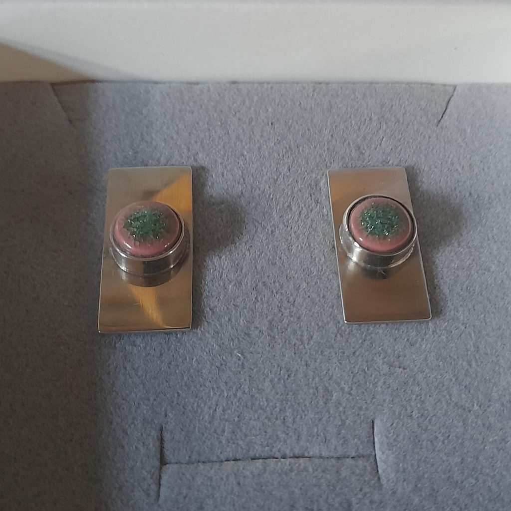 Ohrstecker Silber Ohrstecker Krakelee grün2