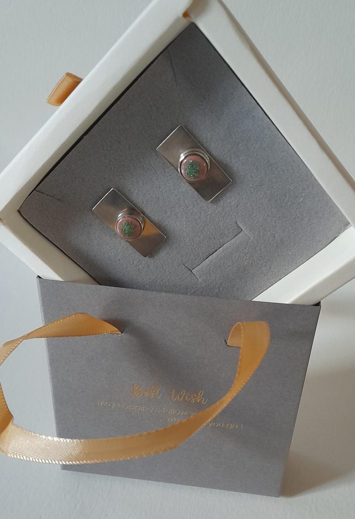 Ohrstecker Silber Ohrstecker Krakelee grün3