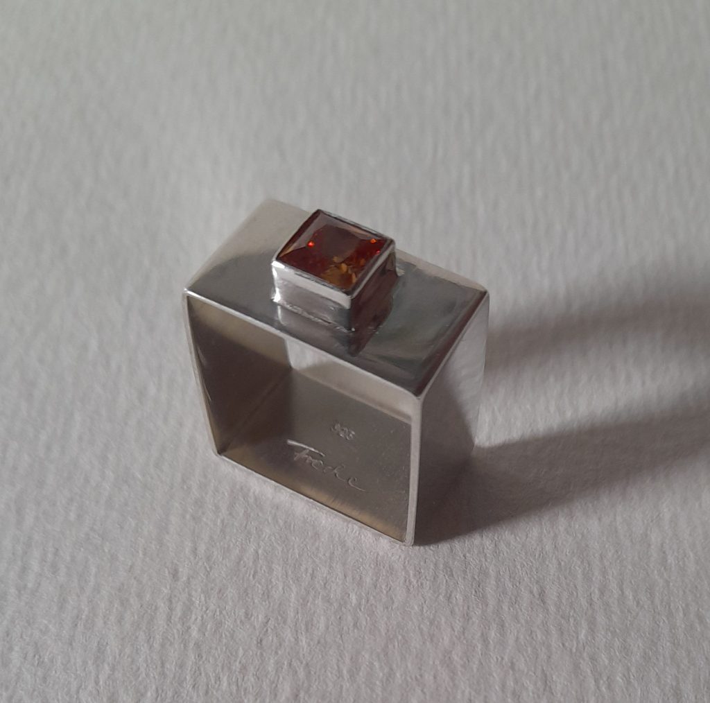 Ring Citrin 6mm Quadrat eckig