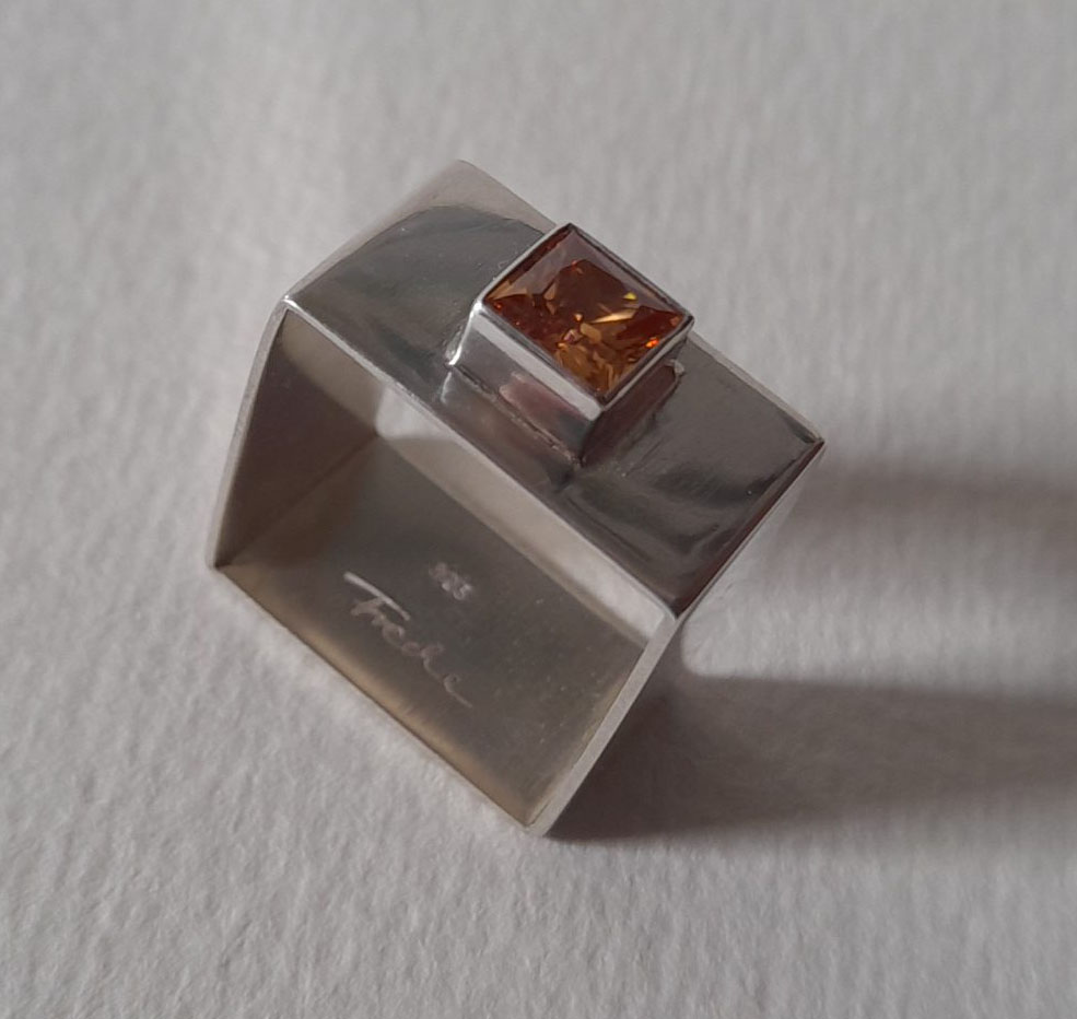 Ring Citrin eckig