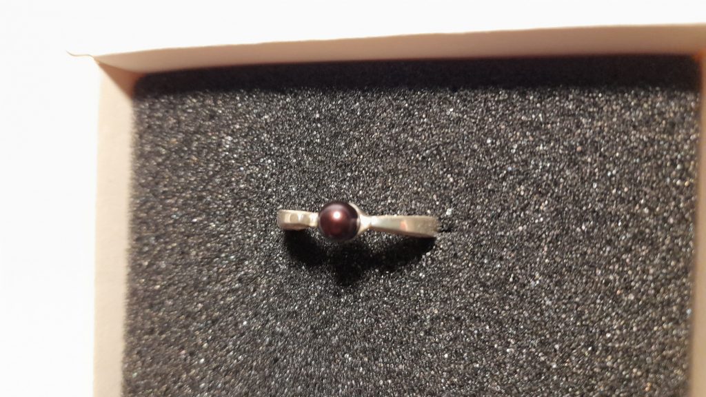 Geschmiedeter Ring Tahiti Perle schwarz