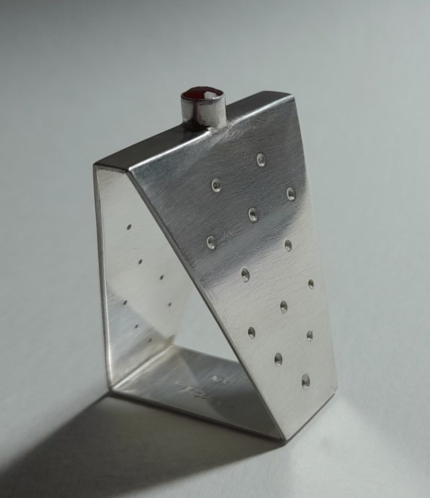 Ring Dreieck Dot Turmalin quarz