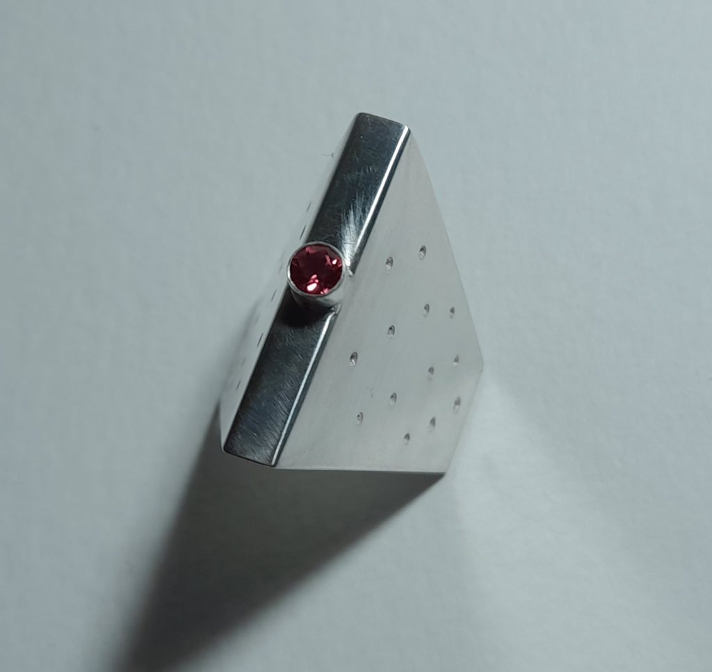 Ring Dreieck Dot Turmalin quarz