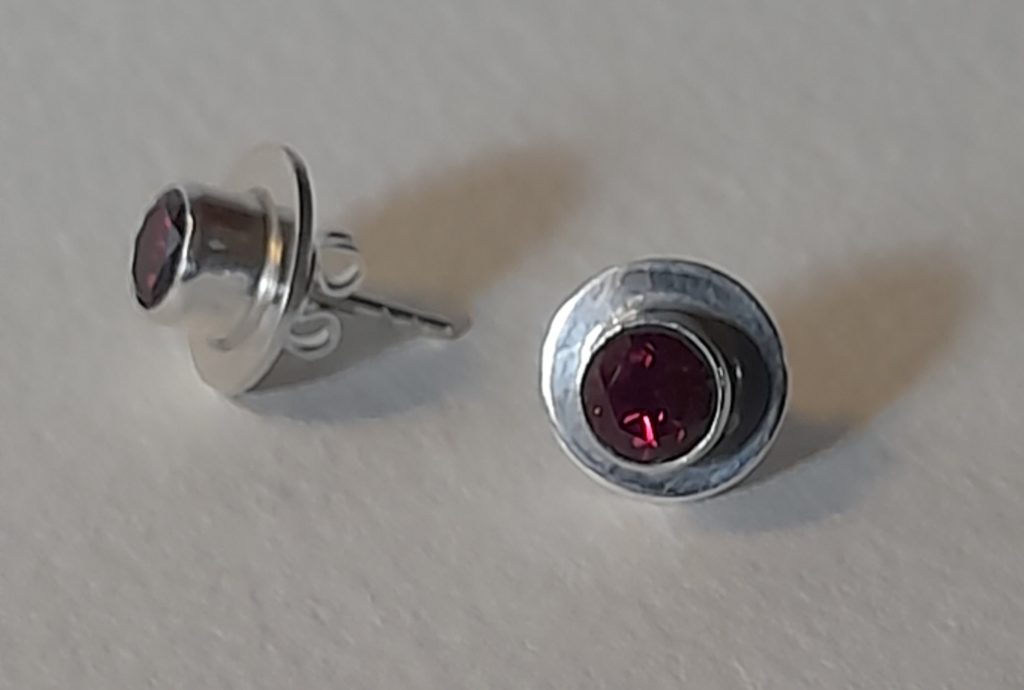 Ohrstecker rund Rodolith